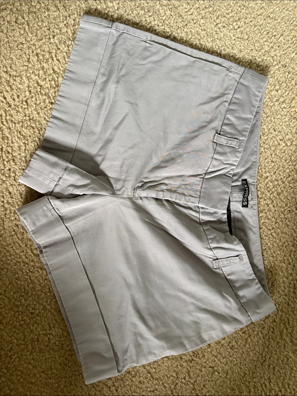 Express Light Gray Women’s Flat Front Shorts
